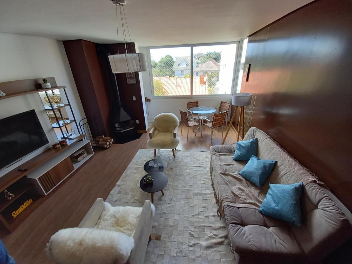 Gramado - Apartamento Aconchegante Com Lareira E Churrasqueira Buitenkant foto